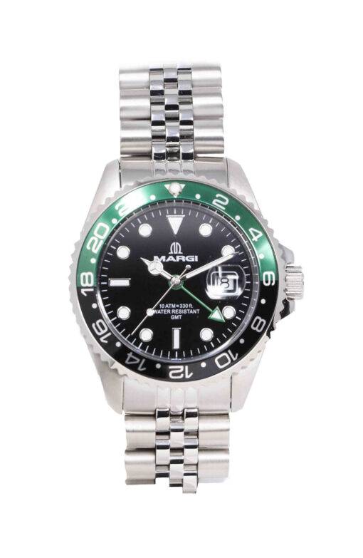 Orologio Uomo GMT Verde e Nero