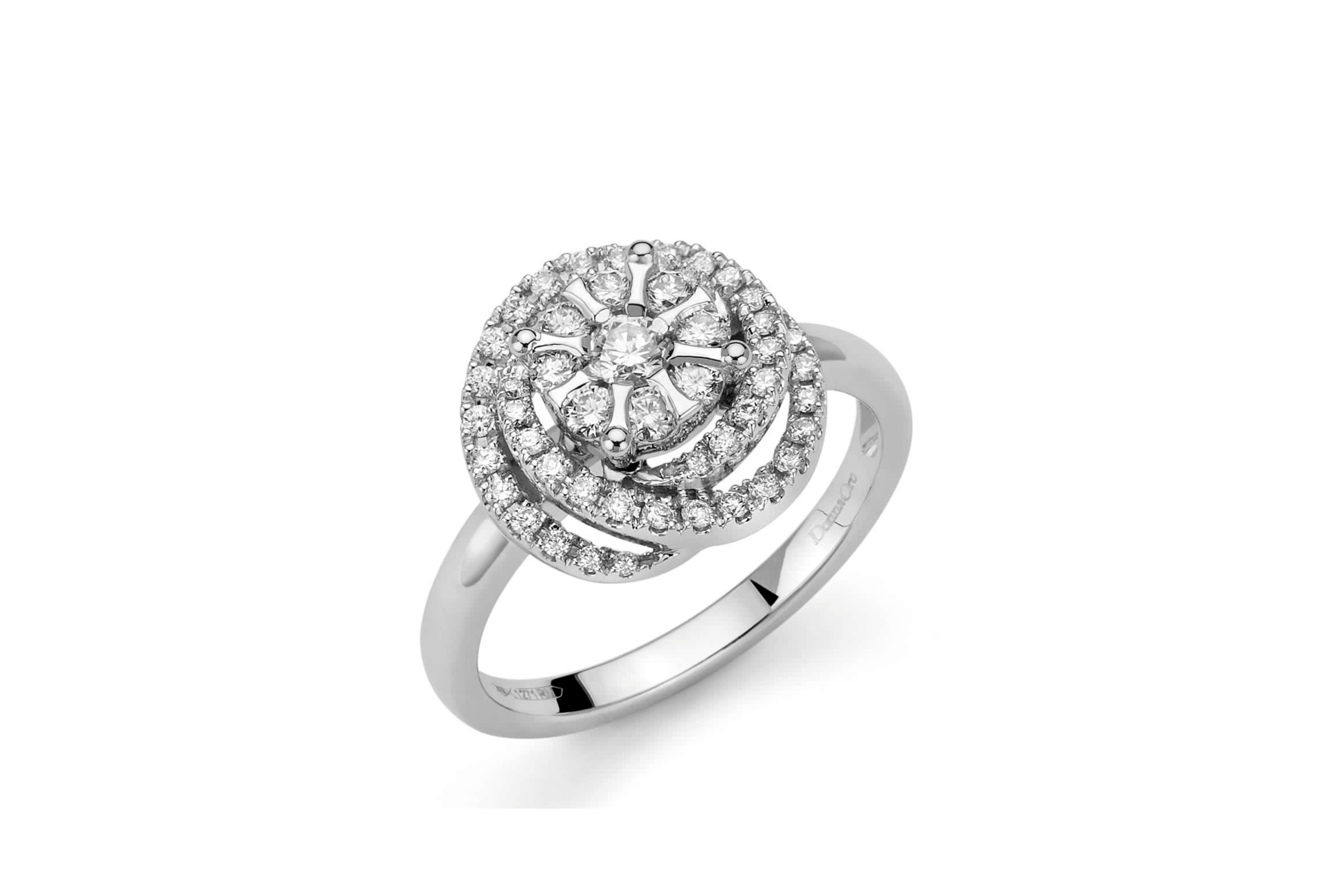Anello Pavé Brillanti Tondo DonnaOro